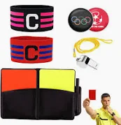 Kit Arbitro futebol com cartões amarelo e vermelho cordão para apito, cordão curto