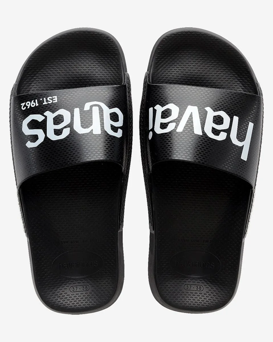 Chinelos Havaianas Slide Classic Logomania – Preto